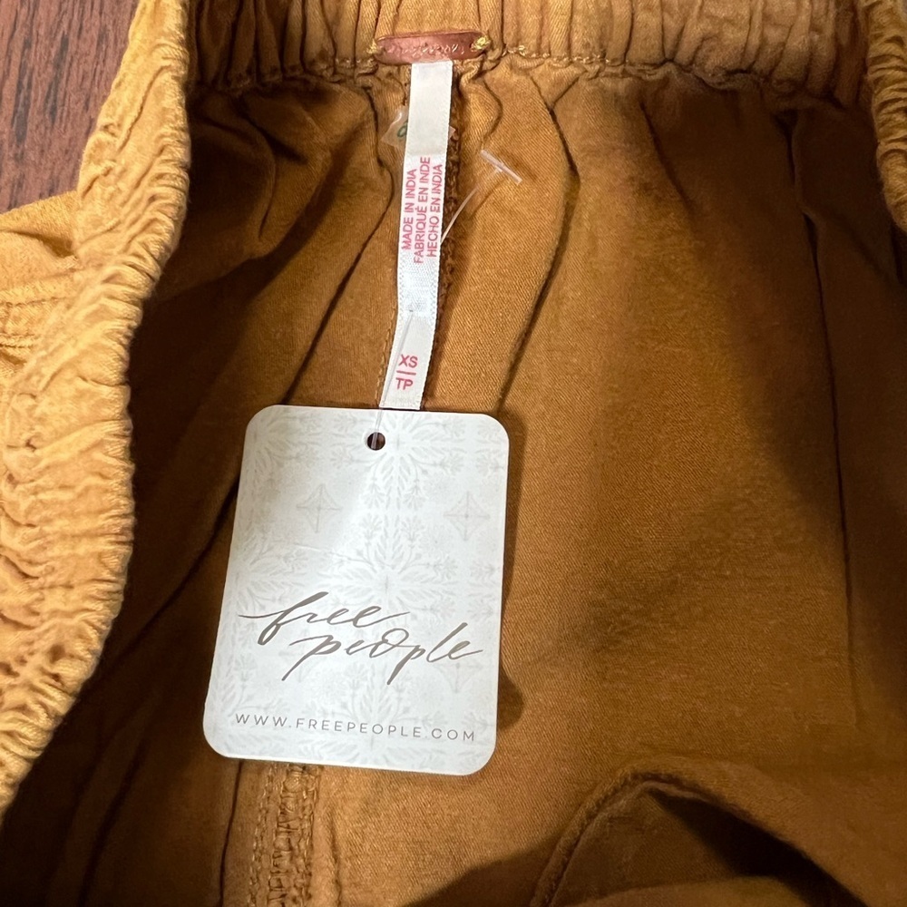 Free people high rise urban mustard yellow tan shorts - Picture 4 of 5